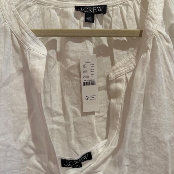 J Crew Cabana Linen Maxi Dress 2X White NWT CI918 J.Crew Resort Travel Beach - Picture 4 of 9